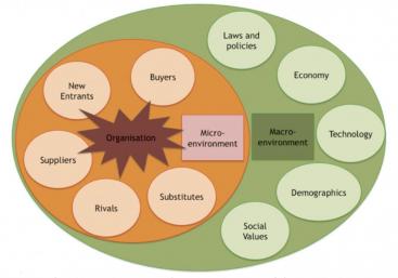 The Micro-environment and Macro-environment of the organisation